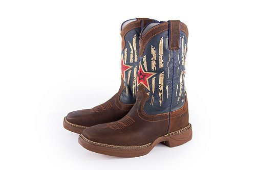 Bota Masculina Durango Solado Jump Diamond/ Bico Quadrado/ Cor Red Dog Azul Marinho 2410