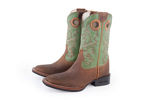 Bota Unissex Austin Solado Flex/ Bico Quadrado/ Cor Café/ Mad Dog Oliva