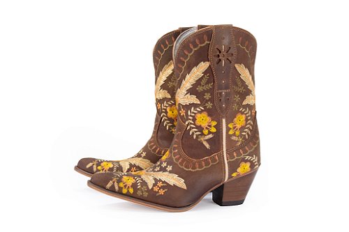 Bota Feminina Durango Cano Médio/ Bico Fino/ Solado Couro/ Fênix Red Dog