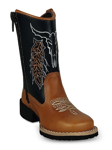 Bota Infantil Masculina Cowboy Couro Bico Redondo Jolimar Paint