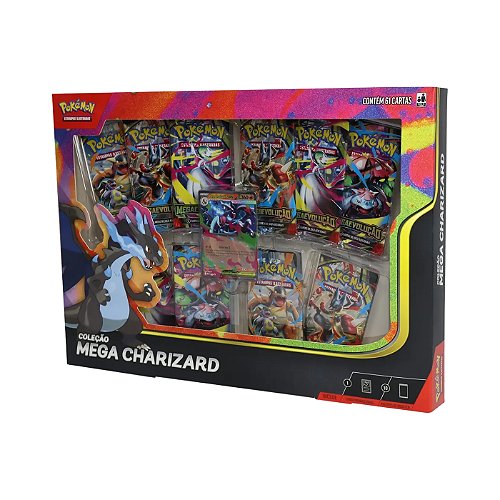 Pokémon TCG Box Coleção Mega Venusaur ex ME02 61 Cartas Copag