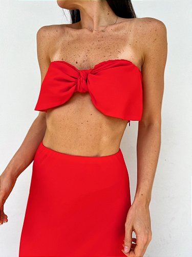 Cropped Corset Tomara que Caia Vermelho