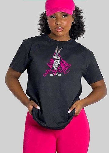 Camiseta feminina estilosa ebony Grafite - Loja.Agrafisil I Moda