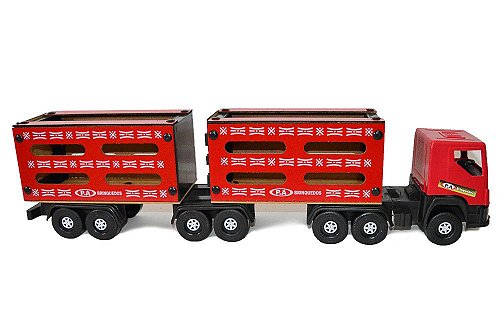 Caminhão Scania Truck Brinquedo Grande Carroceria Madeira 70cm