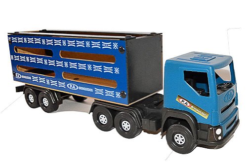 Caminhão de brinquedo bau 30cm carroceria de madeira barato - Escorrega o  Preço