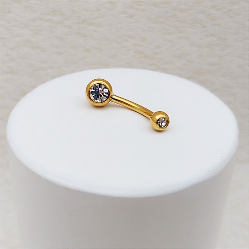 Piercing De Umbigo Com Strass Em Aço Cirúrgico - M - SegundoFuro.com