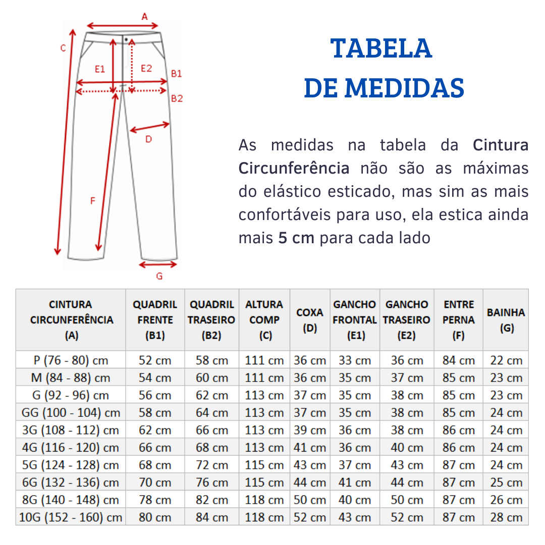 Tabela de Medidas - Slagbaai | Roupas Plus Size Masculino