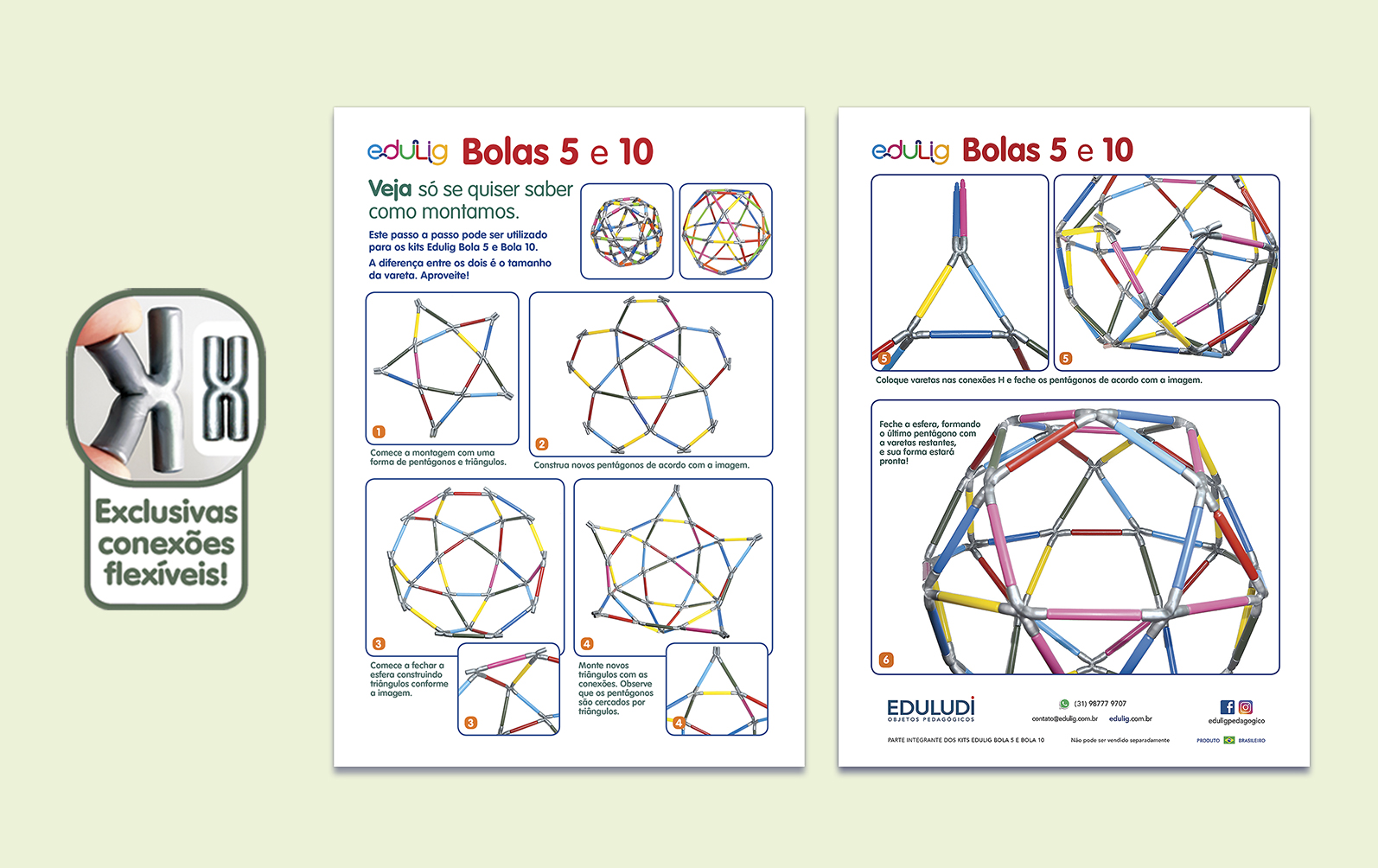 Puzzle 3D Bola 5-90 peças e conexões