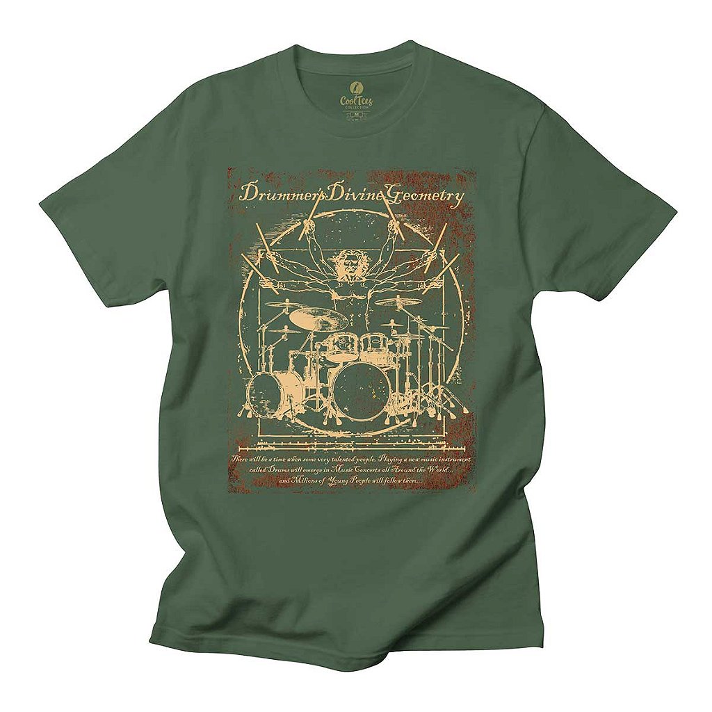 Camiseta Rock Cool Tees Baterista Da Vinci - COOL TEES Loja de