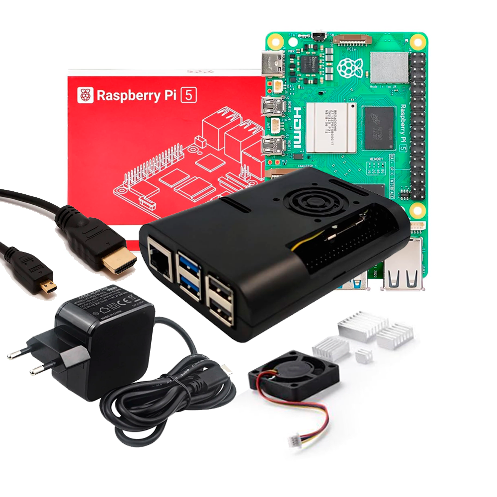 Kit Raspberry Pi 5 8GB MicroSD 16GB Fonte Case Cooler Microhdmi