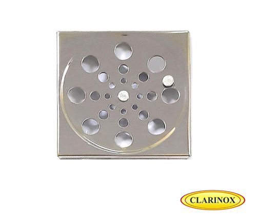Clarinox Grelha Inox Quadrada 150Mm C/Fecho - Hidráulica em Geral