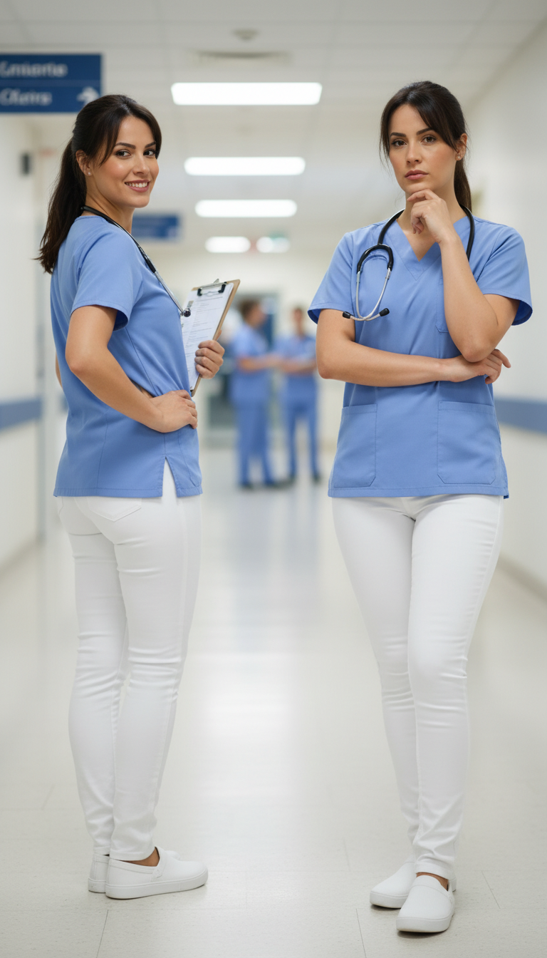 Detalhes da Calça Branca Profissional Barudi