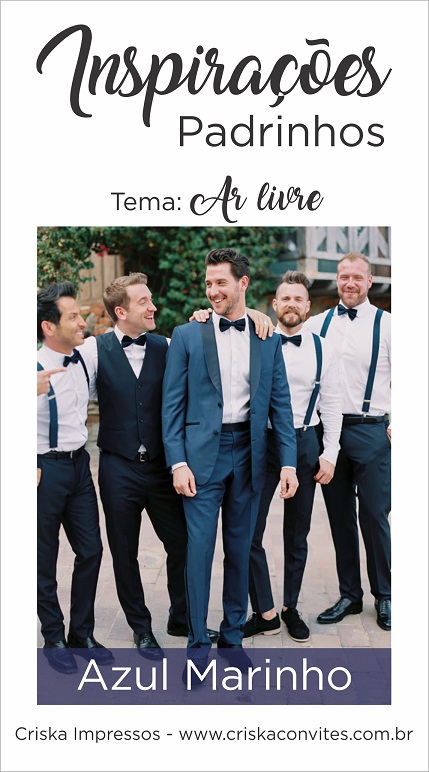 madrinhas de azul marinho e padrinhos