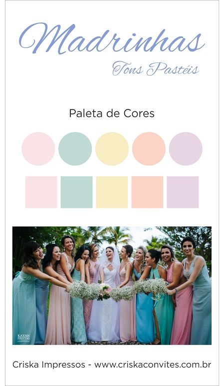 madrinhas tons pasteis e padrinhos