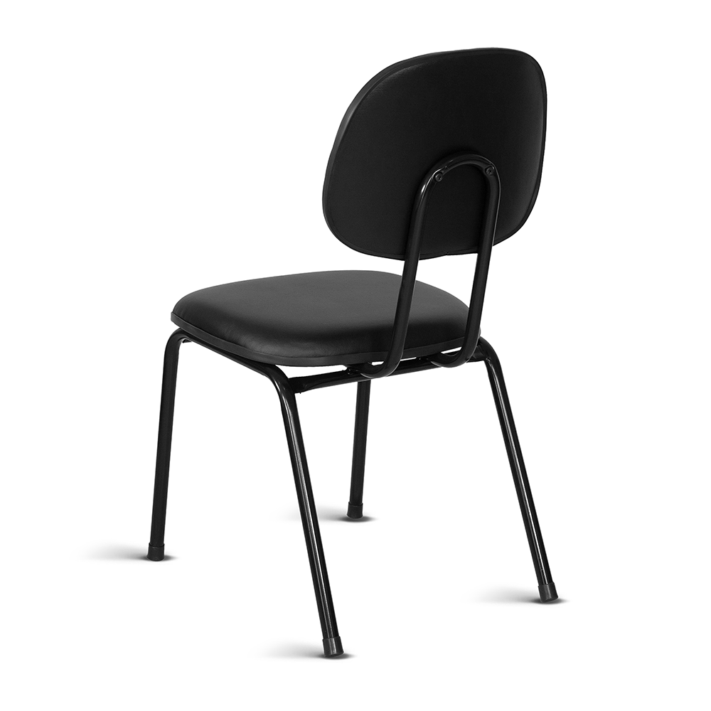 Cadeira Ágata Secretária Pé Palito L Duplo Courvin Preto - Shop