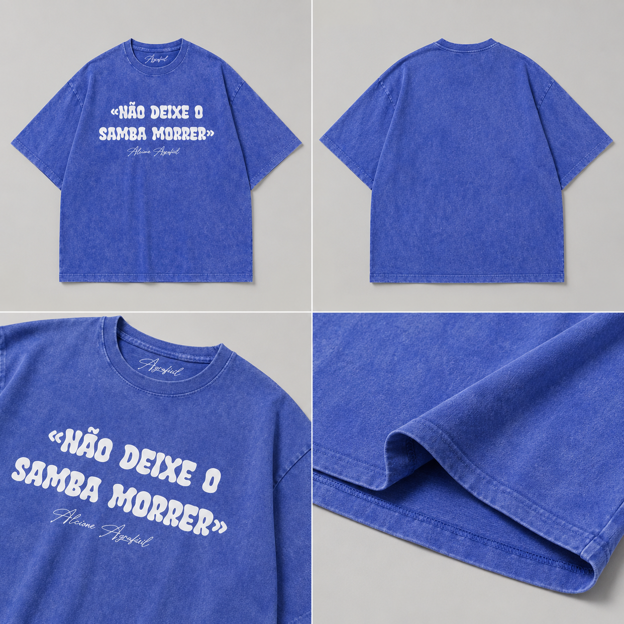 Camiseta Alcione Não Deixe o Samba Morrer Oversized Agrafisil
