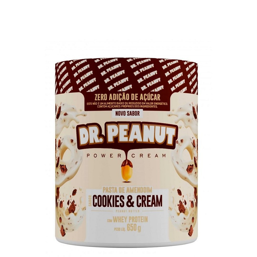 Pasta de amendoim Cookies & Cream 600g - DR. PEANUT - WW CURITIBA