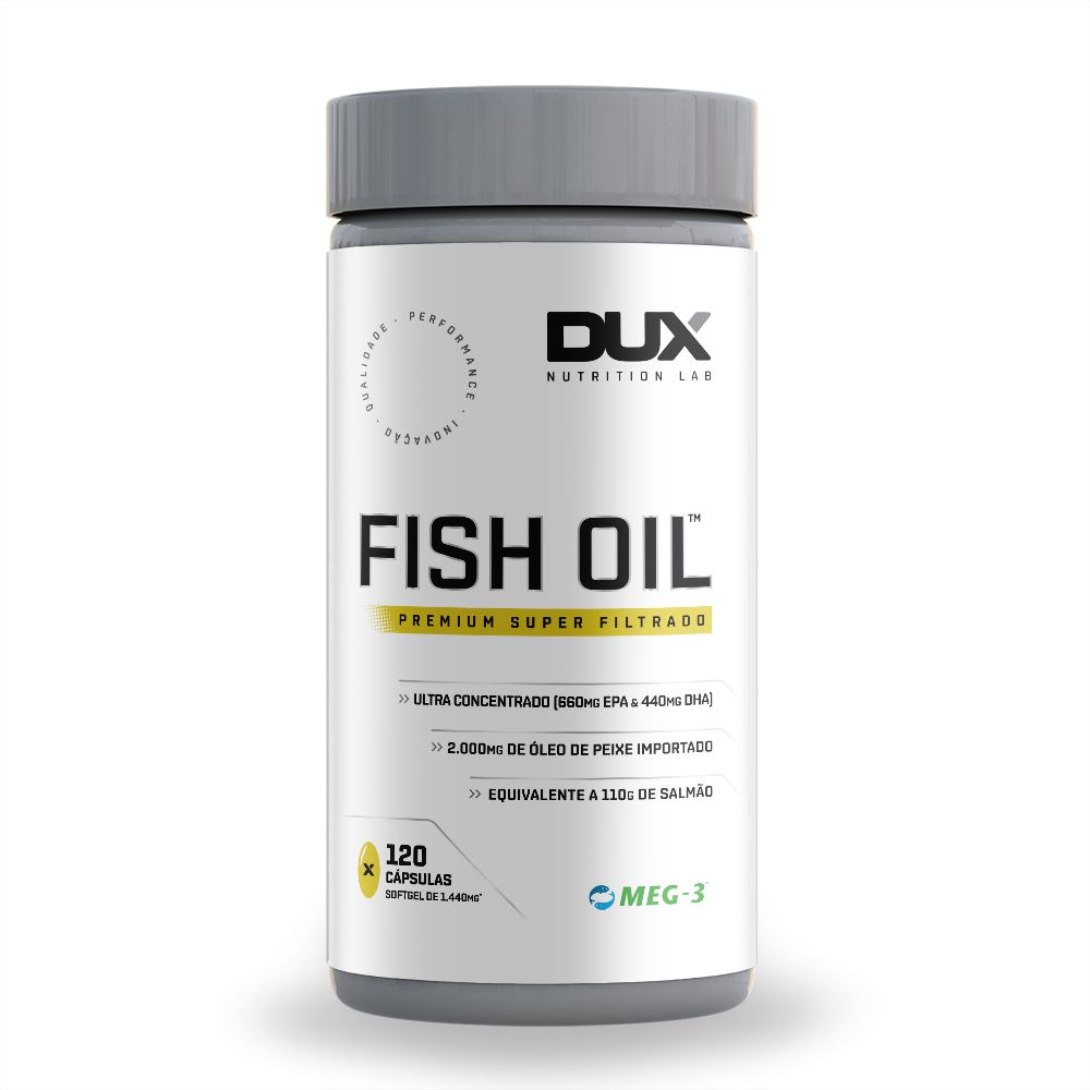 FISH OIL - ÔMEGA 3 - POTE 120 CÁPSULAS - DUX NUTRITION - WW CURITIBA  SUPLEMENTOS