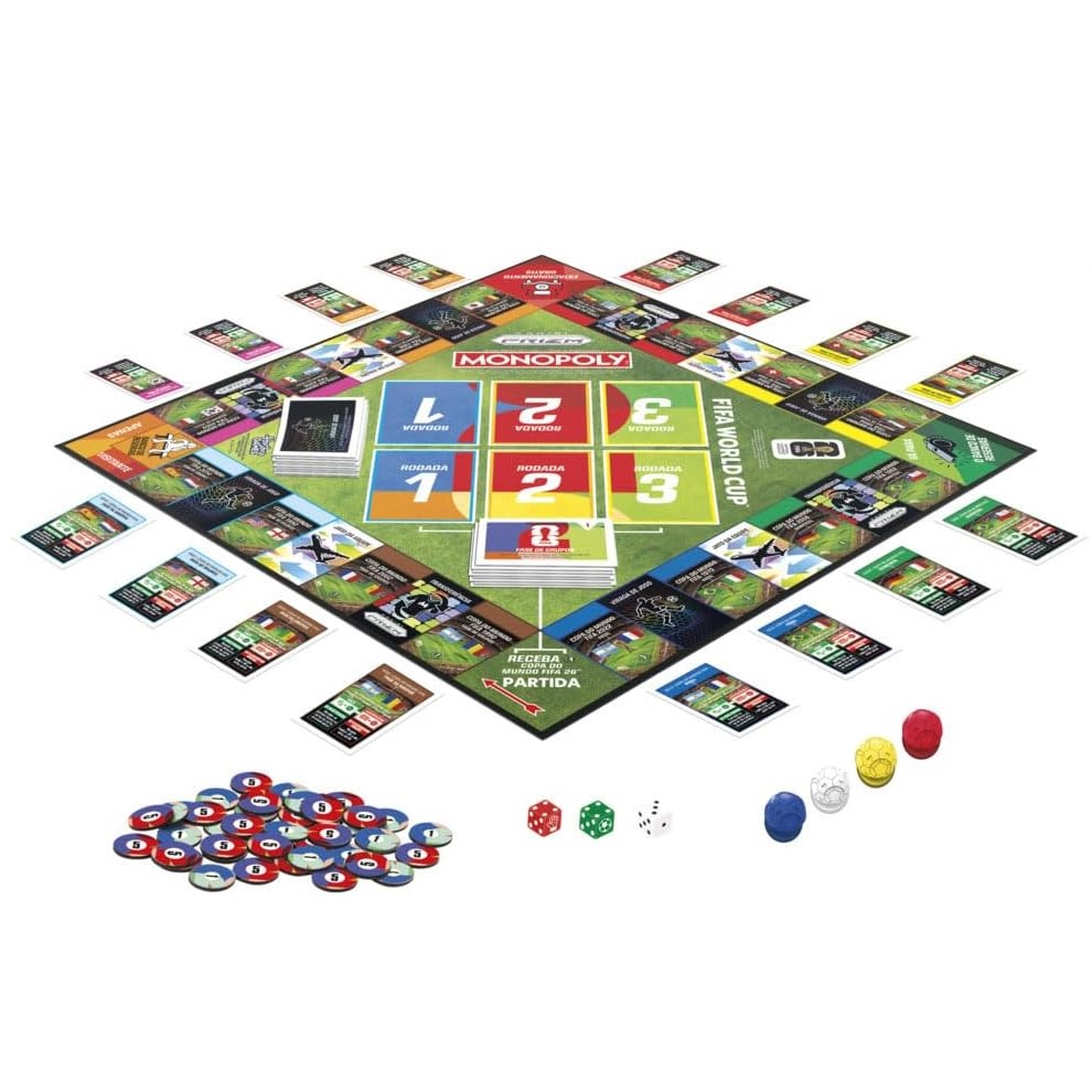 Jogo de Tabuleiro Monopoly Panini Prizm Copa do Mundo FIFA Hasbro