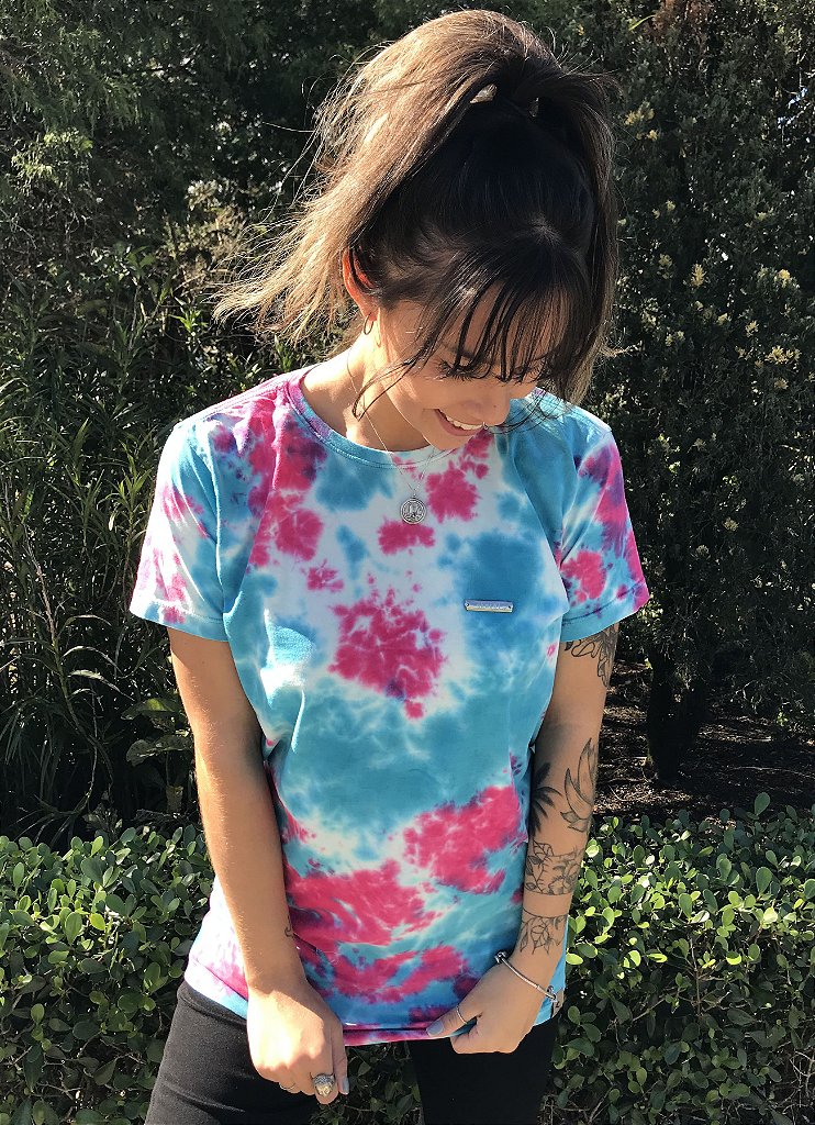 Blusa rosa e azul feminina Clearance