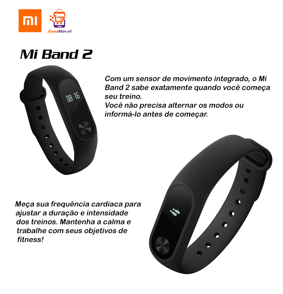 Smartband Xiaomi Mi Band 2 | Preto - Garanta já seus Airdots, Redmi Airdots  e Airdots Xiaomi no Brasil