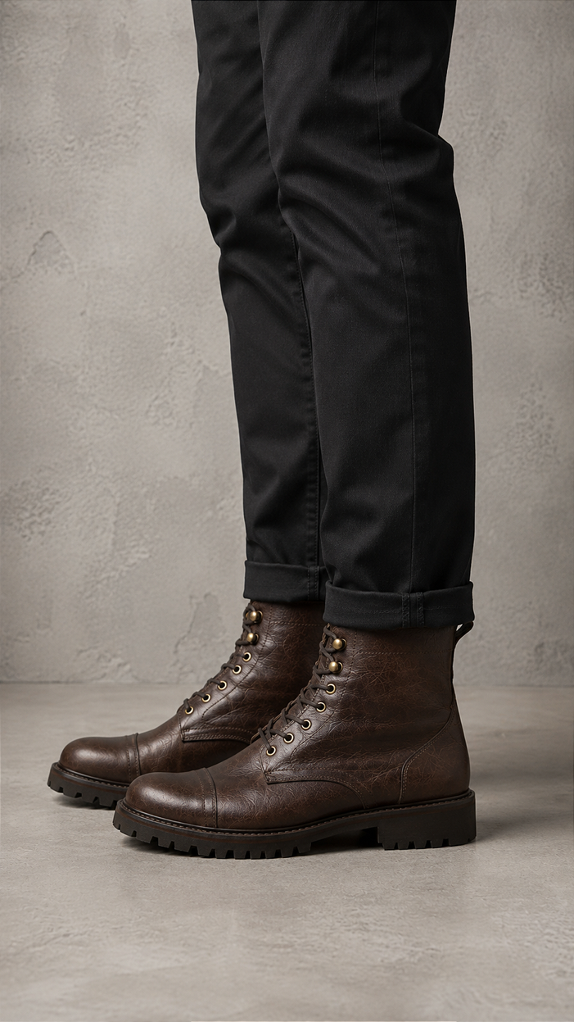 Bota Bull Walk combinada com calça de sarja preta