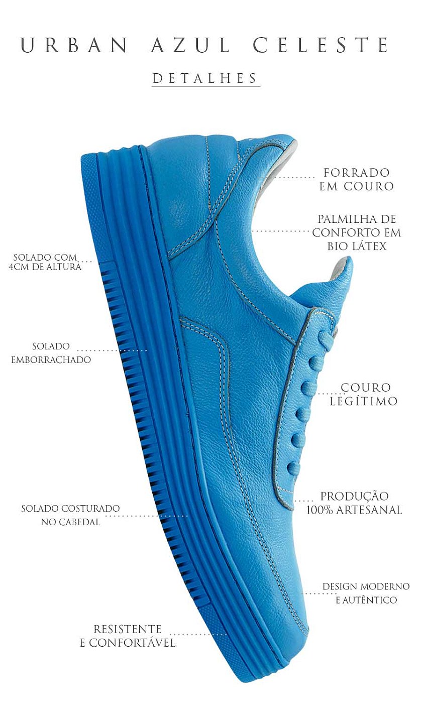 Tênis feminino azul celeste