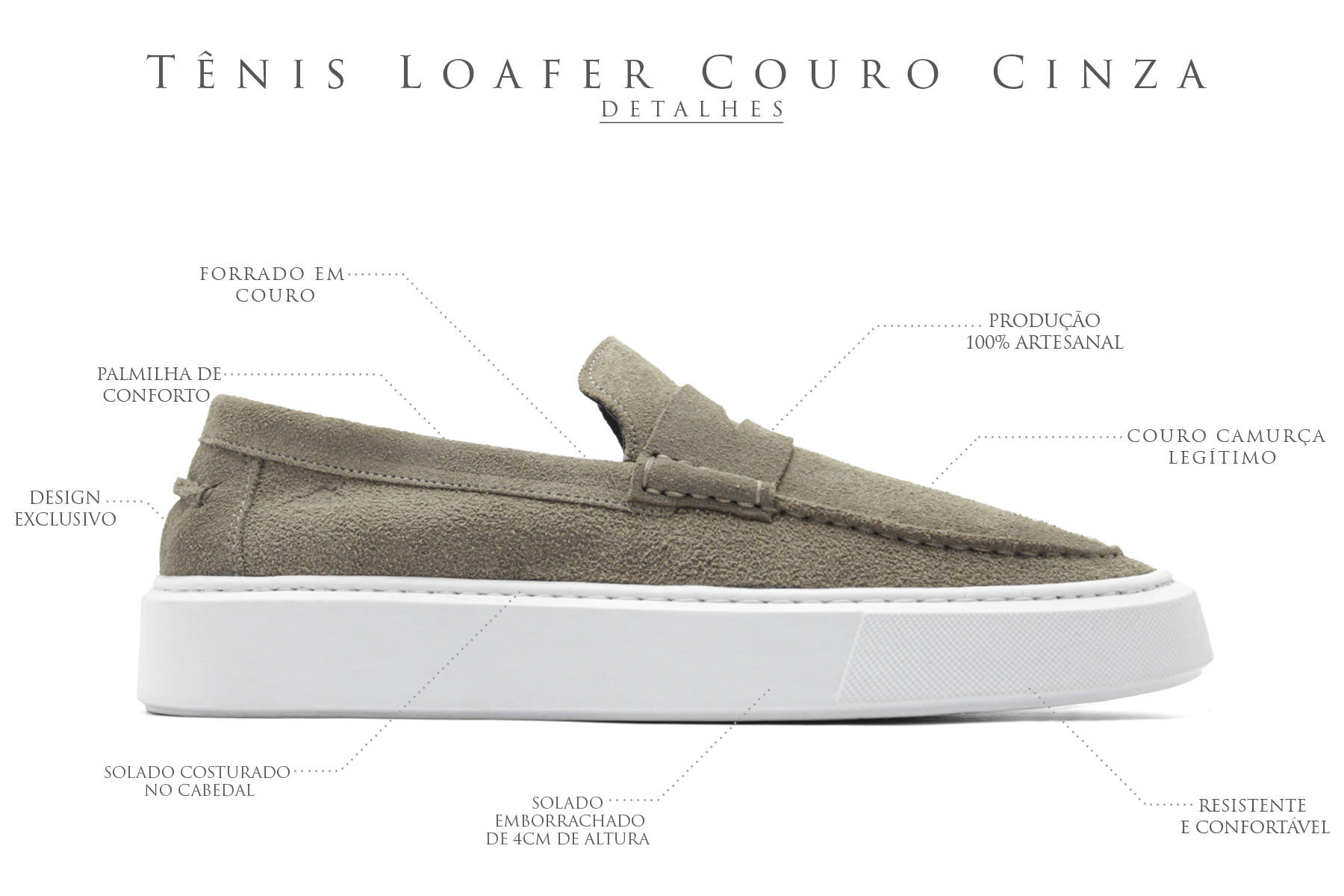 Banner descrição tênis loafer