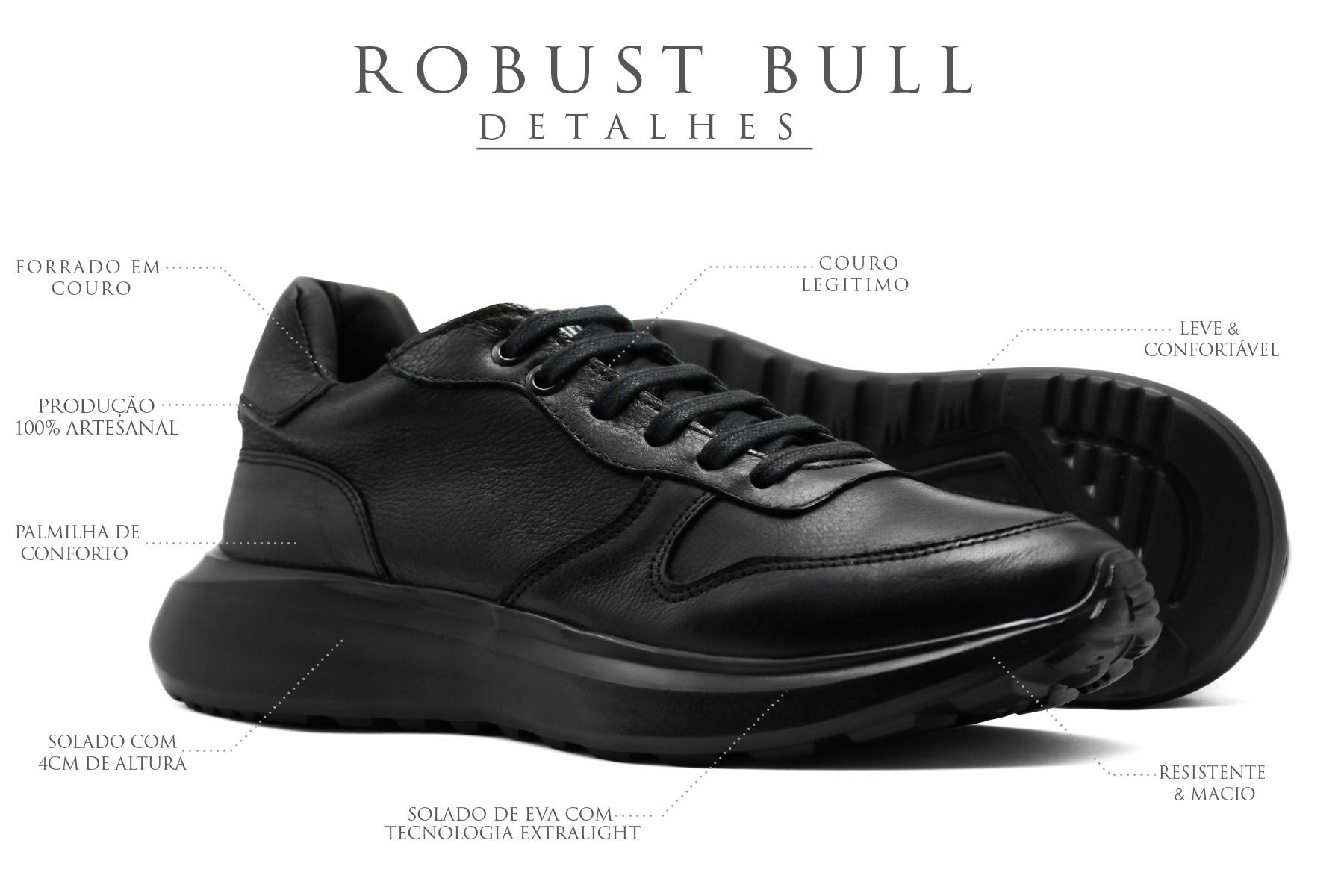 Banner descricao tênis Robust Bull