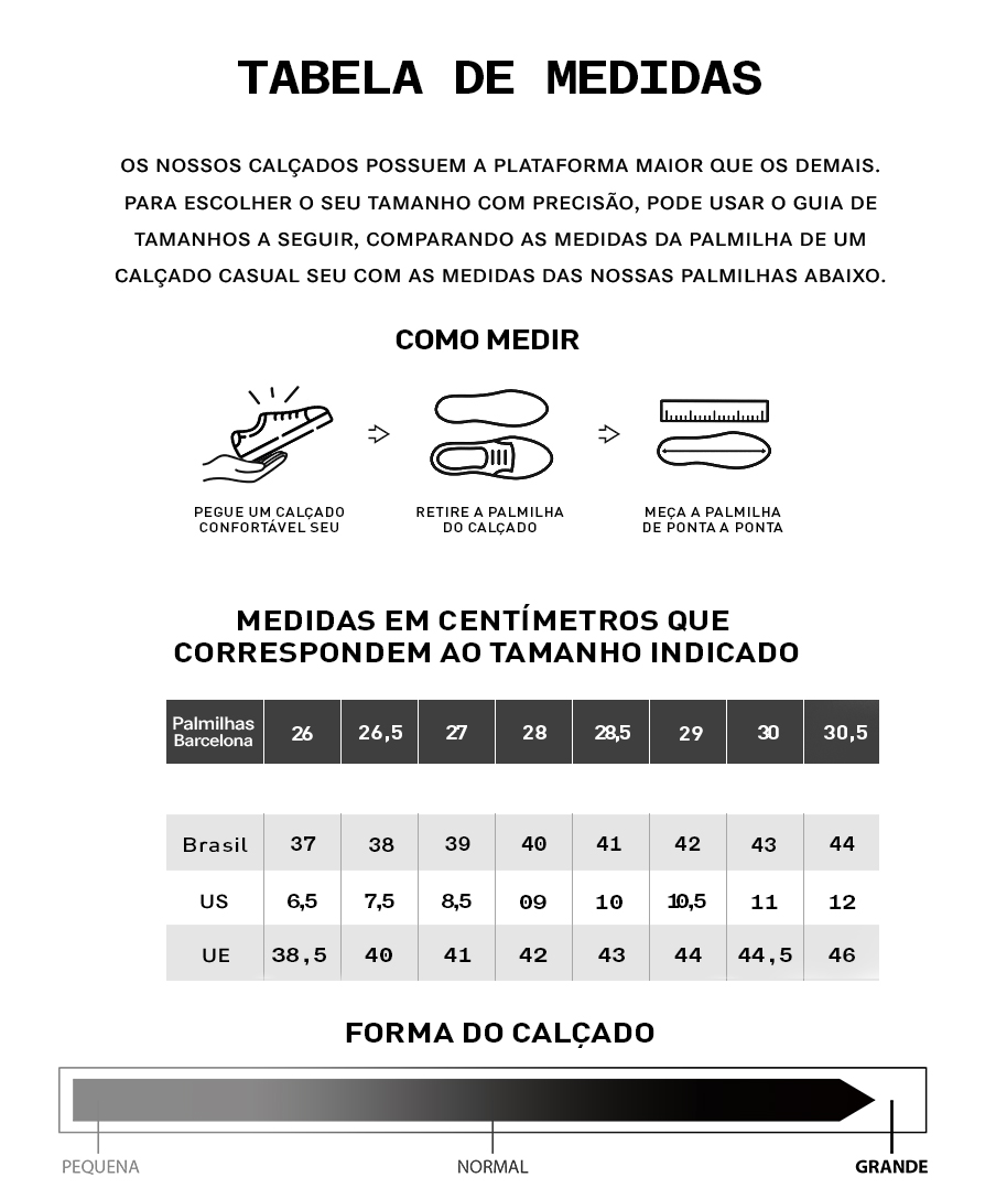 Tabela de medidas