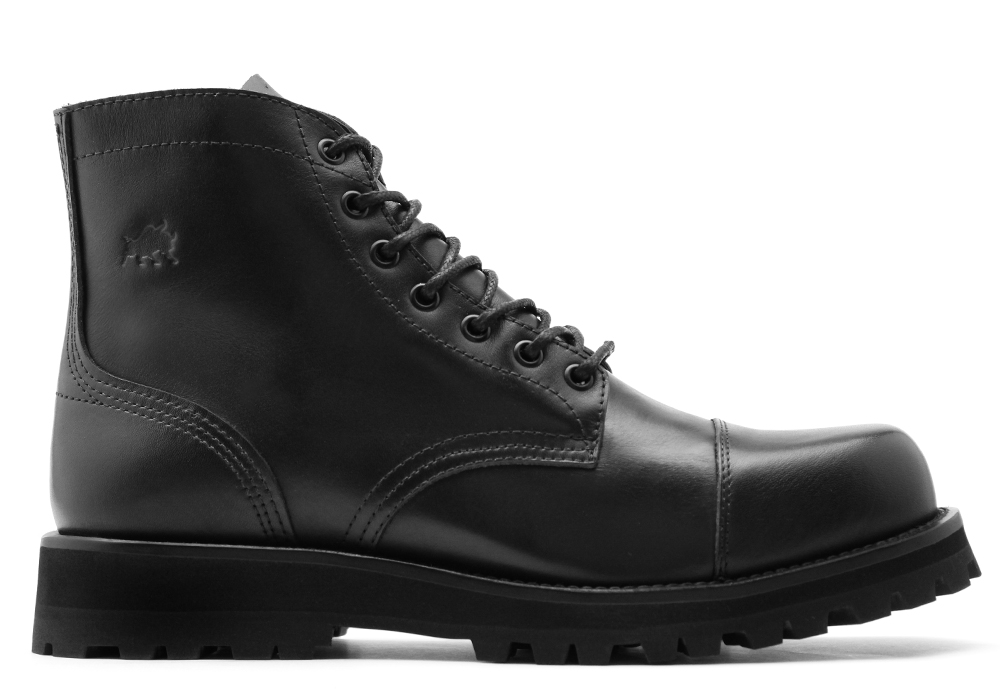 Barcelona Bota Masculina Preta Cano Alto Bota Couro Coturno