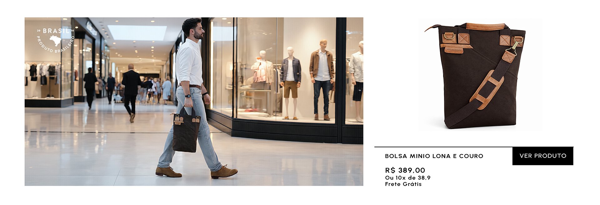 Bolsa shoulder bag Cop em couro legítimo para desktop