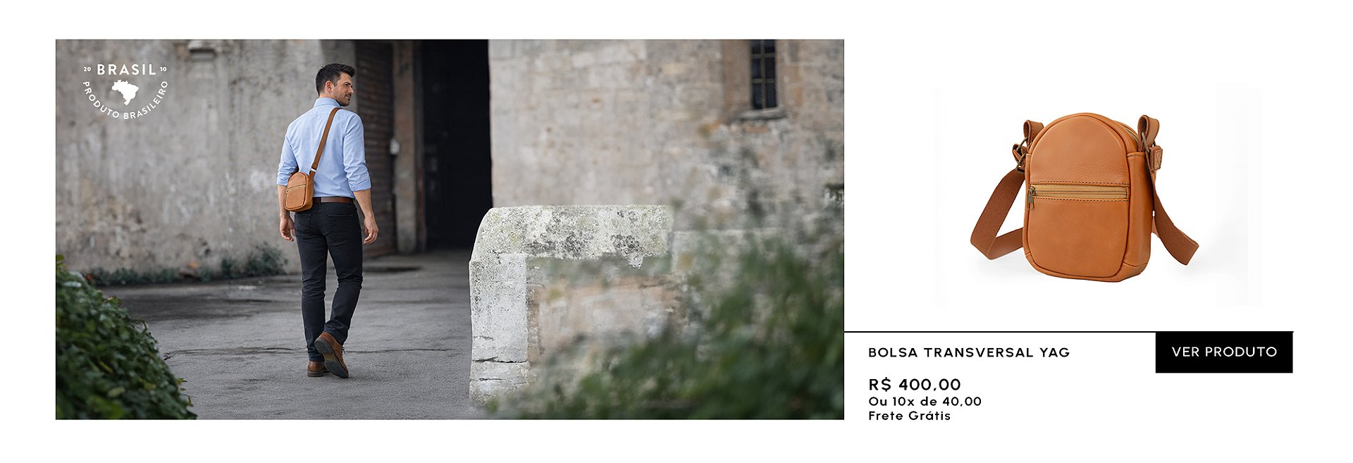 Bolsa shoulder bag Yag em couro legítimo para desktop