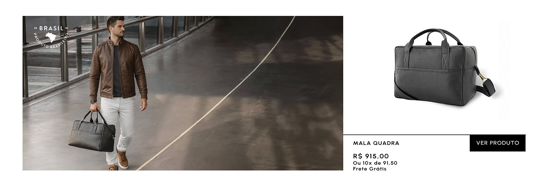 Mala Quadra em couro legítimo para desktop