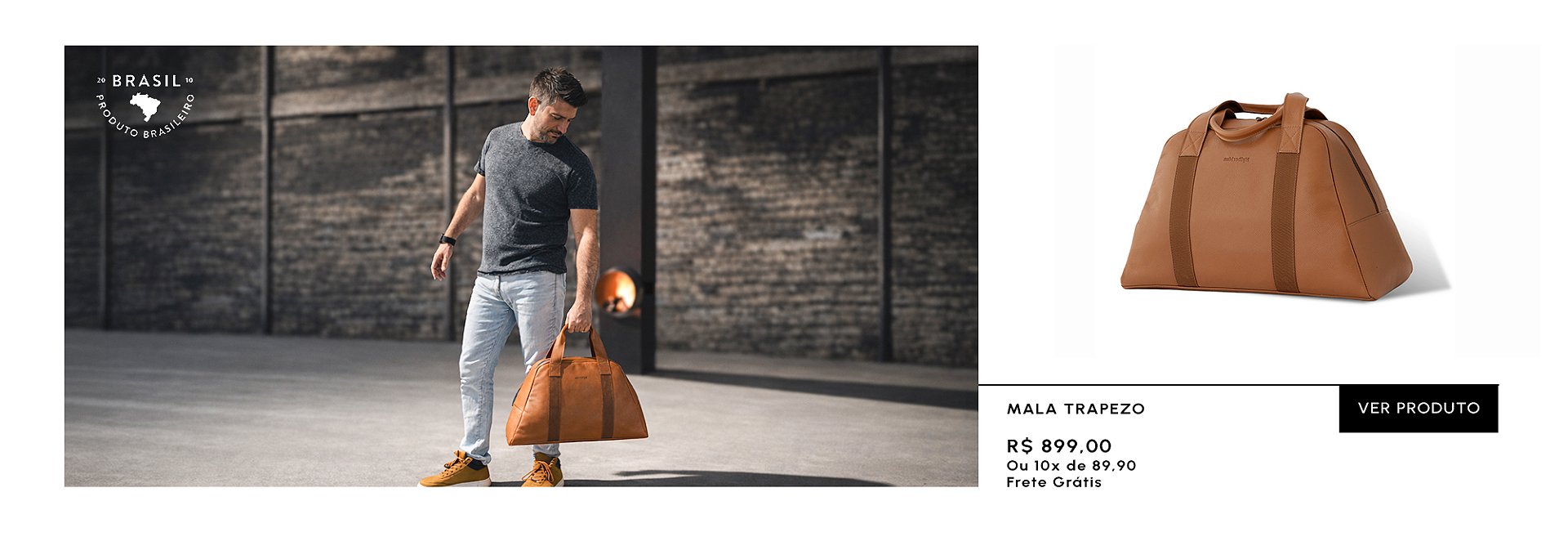 Mala Trapezo em couro legítimo para desktop