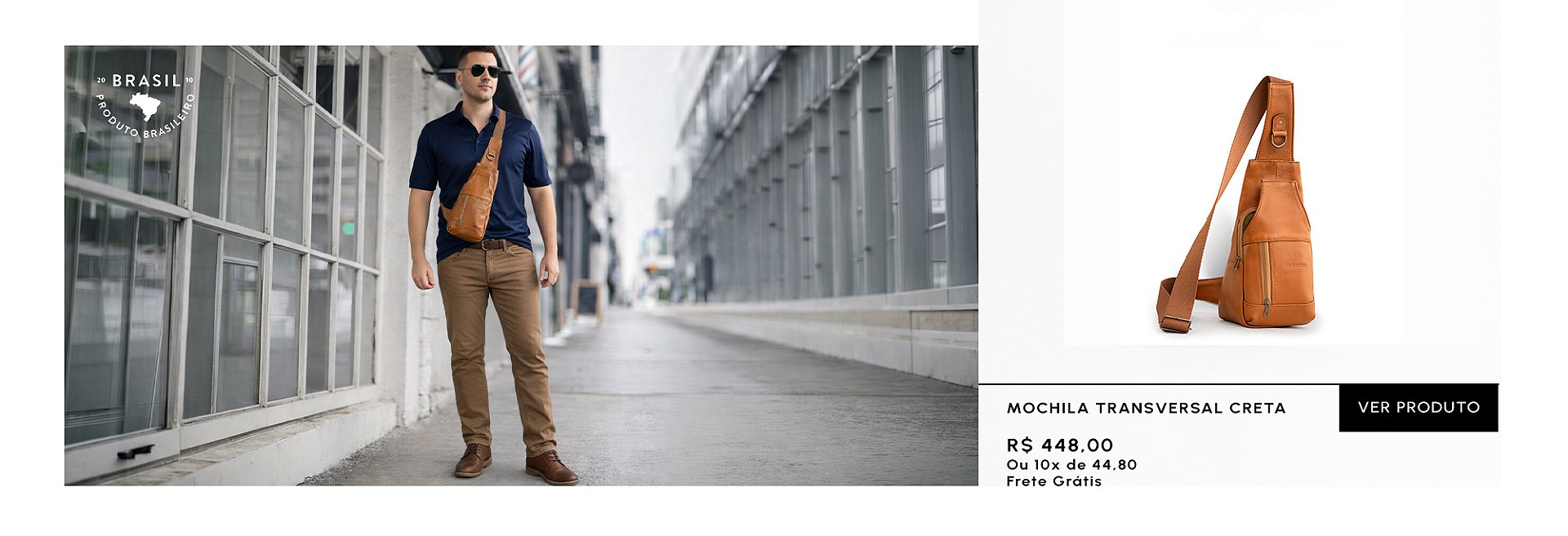 Mochila Creta em couro legítimo para desktop