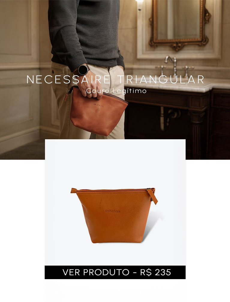 Necessaire masculina em couro legítimo Hylberman