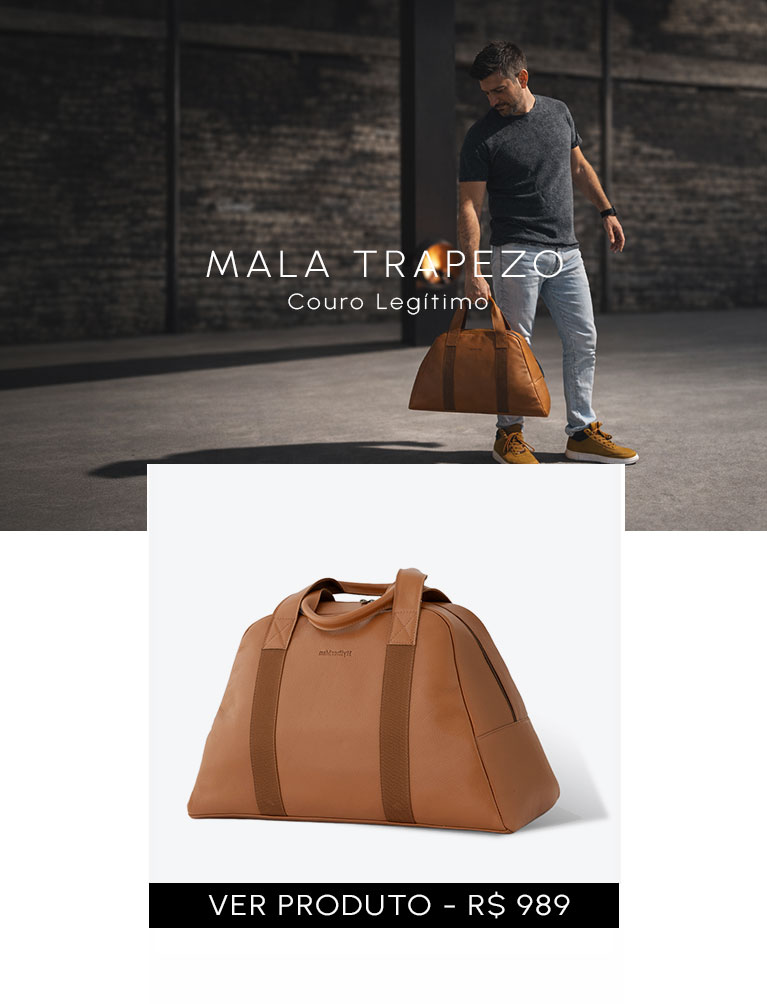 Mala Trapezo em couro legítimo para mobile