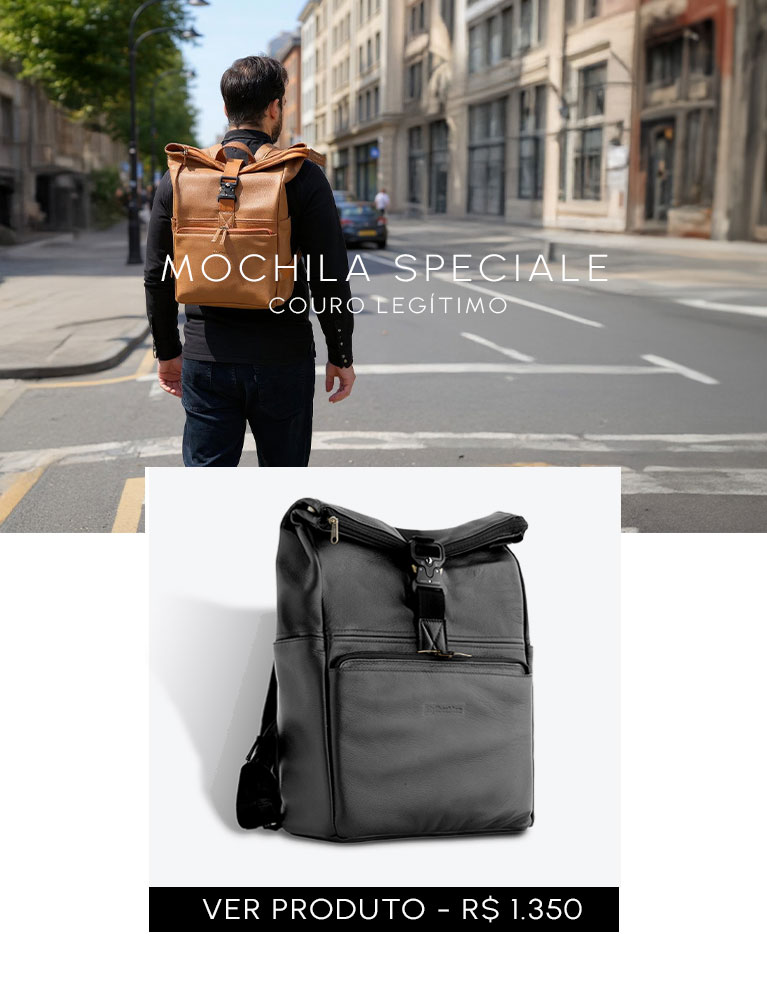 Mochila Speciale em couro legítimo para mobile