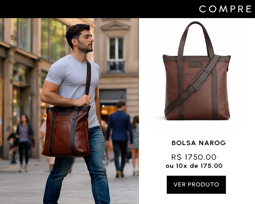 Compre também Bolsa Carteiro Tote Narog em couro legítimo