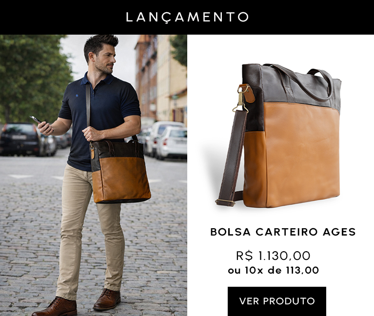 Bolsa Carteiro Minio para notebook em lona premium e couro para mobile