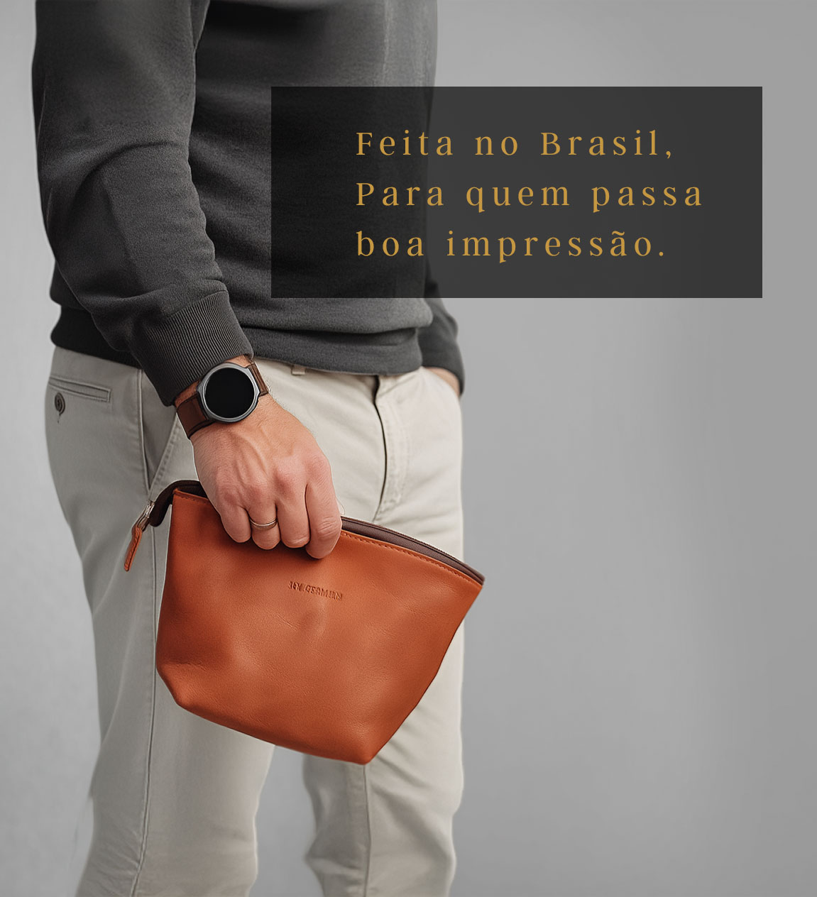 Avental em couro para mobile