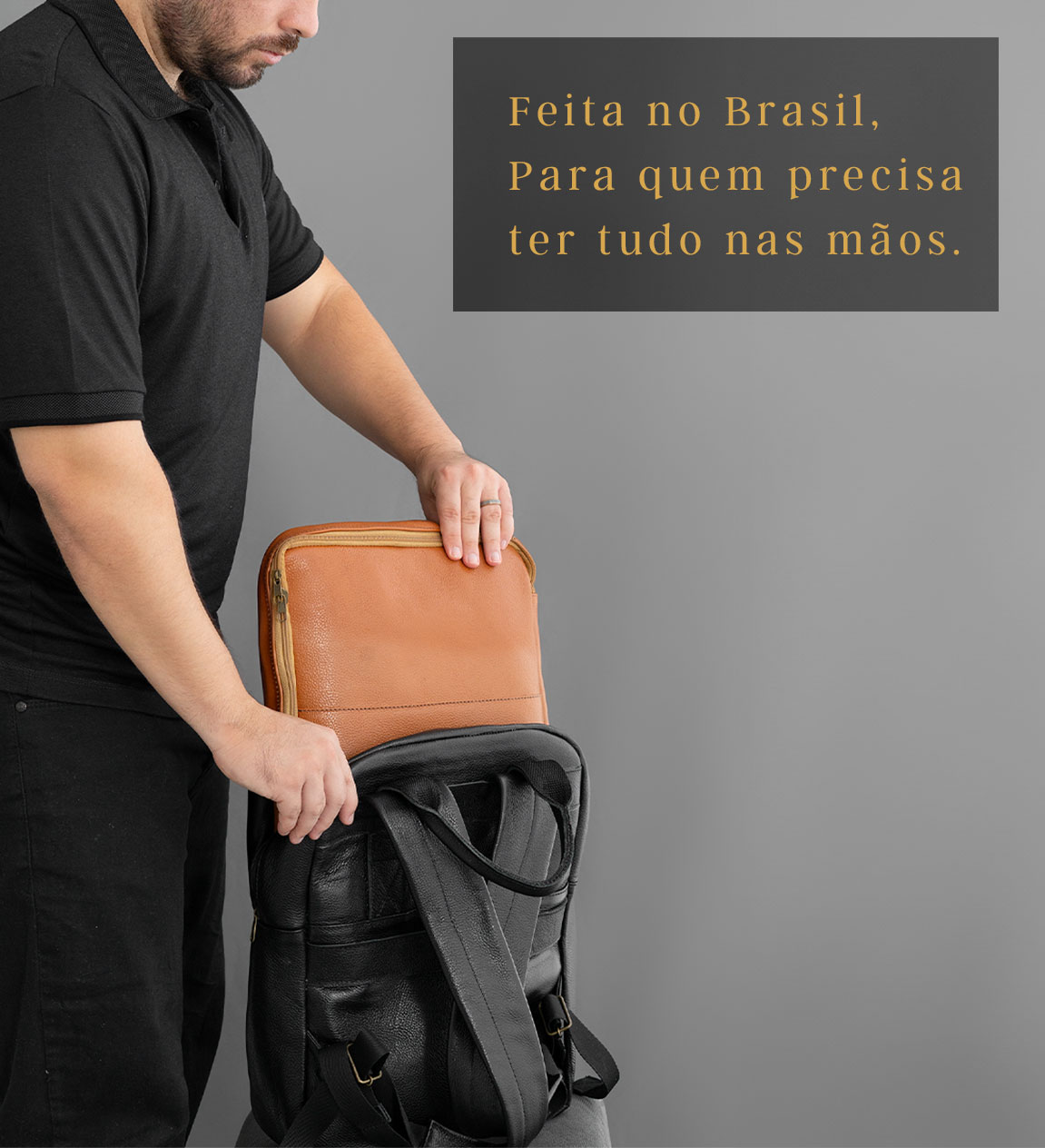 Avental em couro para mobile