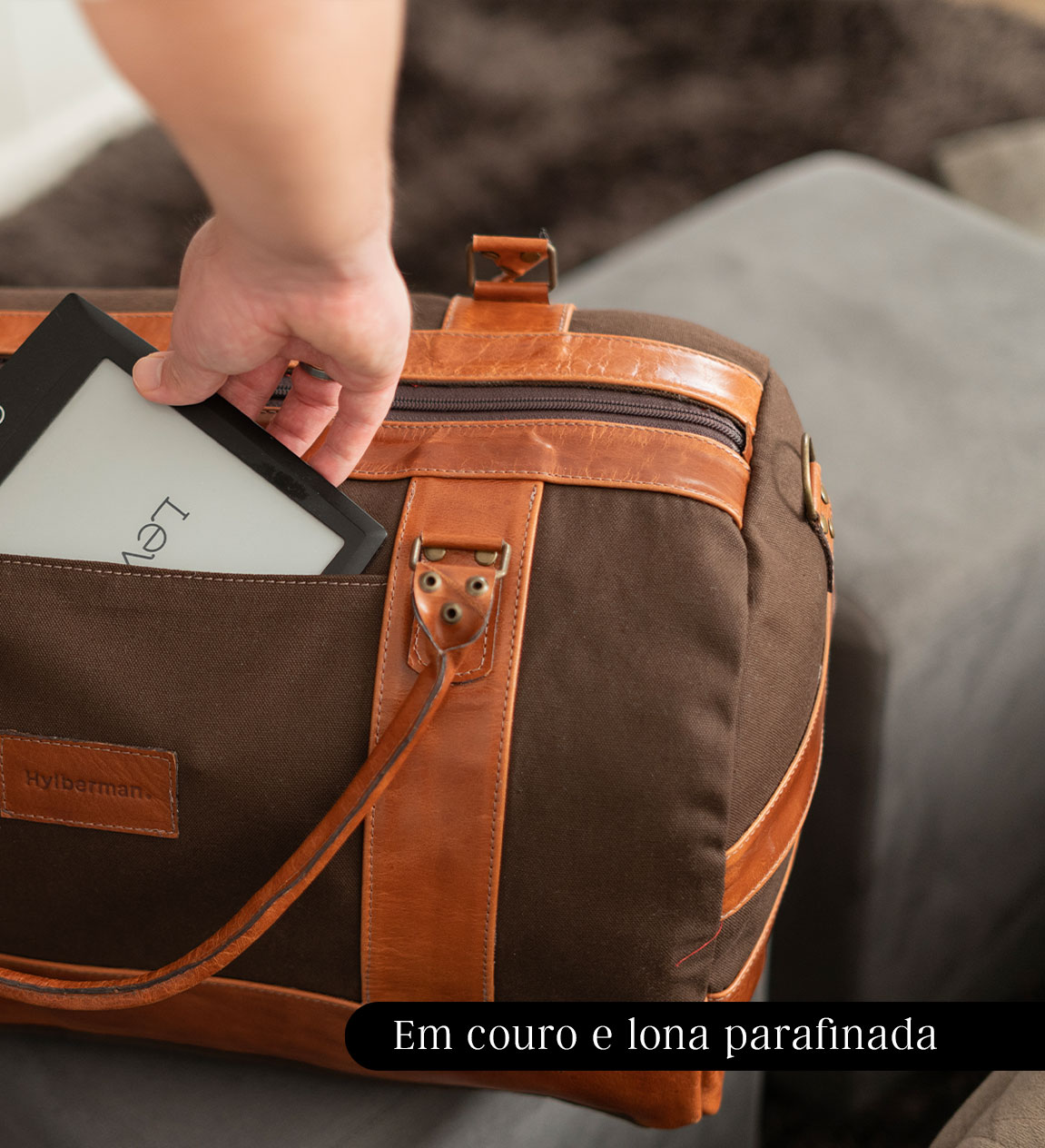 Avental em couro para mobile