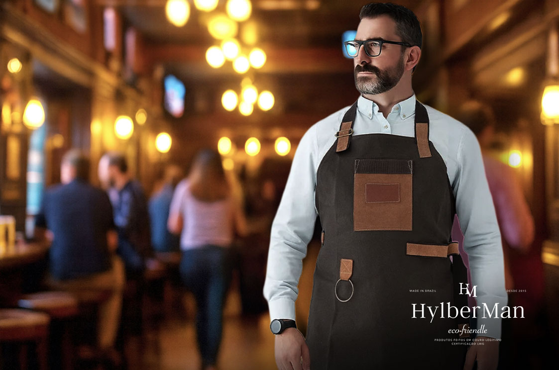 O que é avental de couro sem manga e para quem ele é indicado?