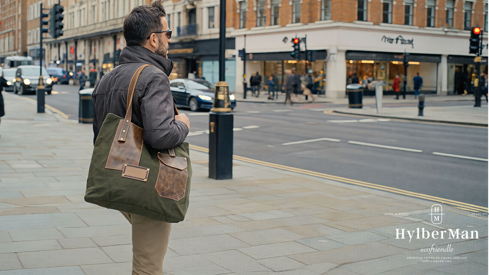 Bolsa Tote Masculina Day em lona premium e couro legítimo — Hylberman