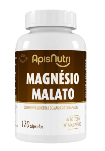 Magnésio Malato 650mg 120 Cápsulas - ApisNutri - Natusa