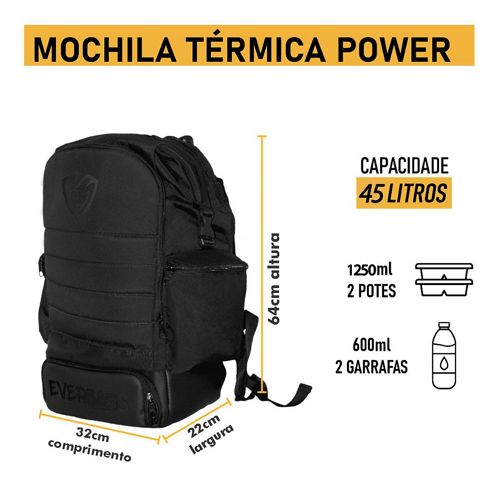 Mochila Térmica Power Black - EVERBAGS