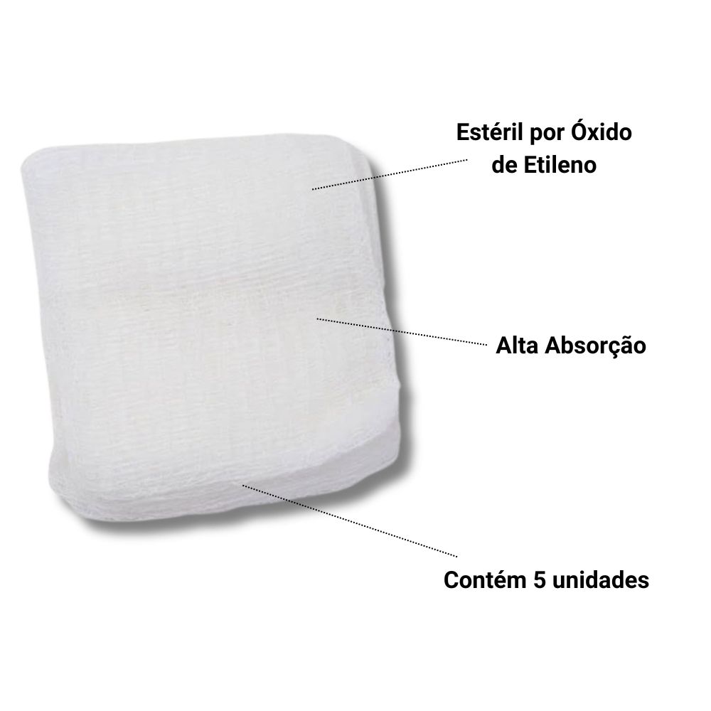Compressa de Gaze Kerlix com PHMB 0,2% 15cm x 17cm c/ 5 Unidades