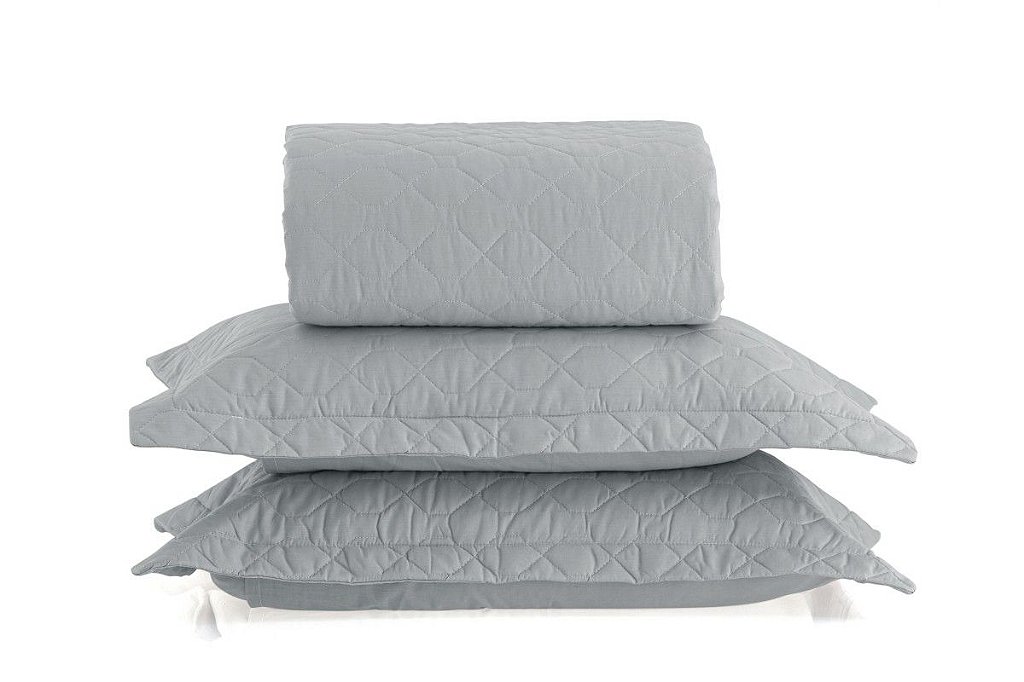 Jogo de Cobre Leito Solteiro 200 Fios Cinza Ash Vida Bela